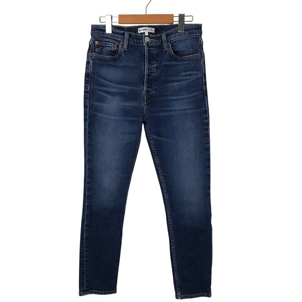 RE/DONE Originals Jean High Rise Ankle Crop 5 Pocket Button Up Size 28